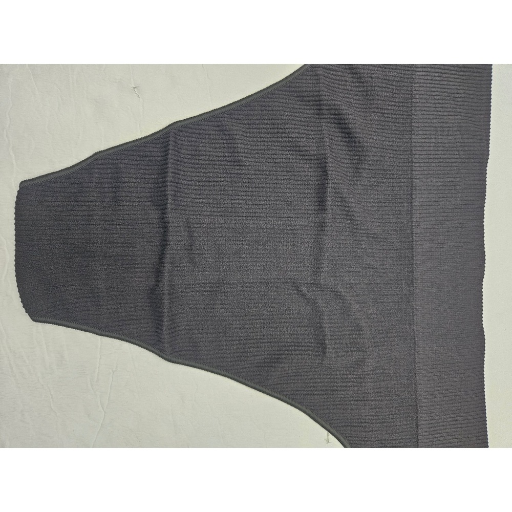 SKIMS Cotton Rib Thong Soot Dark Grey High Waisted Ribbed Underwear Size 4X/5X - Picture 5 of 6